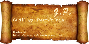 Gyöngy Petrónia névjegykártya